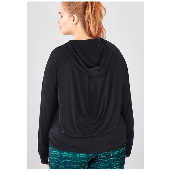 Fabletics Cashel Oversized Black Mesh Hoodie, XXL - Picture 2 of 7